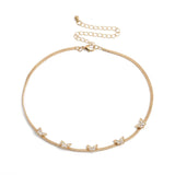 Micro Inlaid Geometric Necklace Short Snake Bone Chain Small Butterfly Necklace