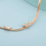 Micro Inlaid Geometric Necklace Short Snake Bone Chain Small Butterfly Necklace
