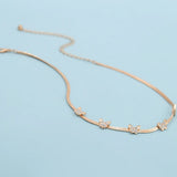 Micro Inlaid Geometric Necklace Short Snake Bone Chain Small Butterfly Necklace
