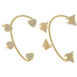 Zircon Inlaid Peach Ear Clip Women's Jewelry
