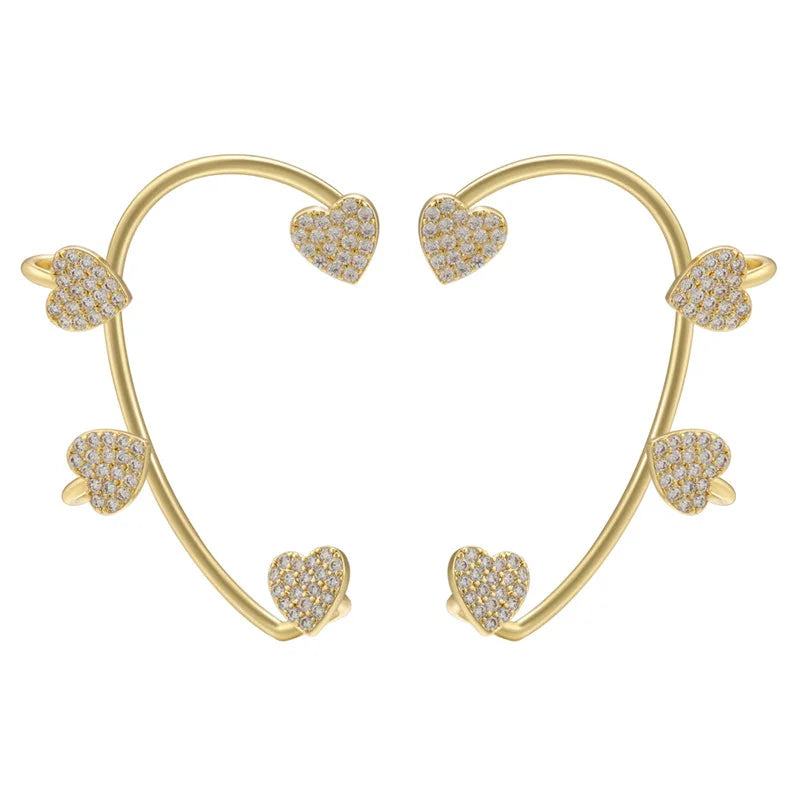 Zircon Inlaid Peach Ear Clip Women's Jewelry