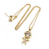 Zircon Couple Pendant Necklace Boys Girls DIY Jewelry