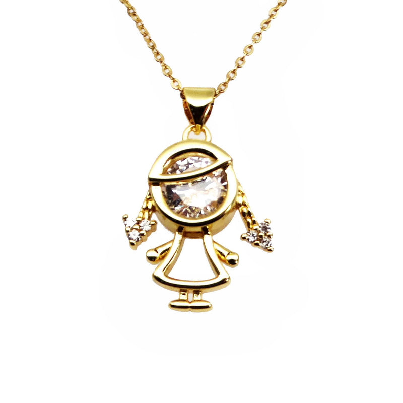Zircon Couple Pendant Necklace Boys Girls DIY Jewelry