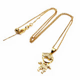 Zircon Couple Pendant Necklace Boys Girls DIY Jewelry