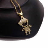 Zircon Couple Pendant Necklace Boys Girls DIY Jewelry