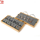 Bamboo Wood Pendant Jewelry Tray Earrings Bracelet Display