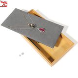 Bamboo Wood Pendant Jewelry Tray Earrings Bracelet Display