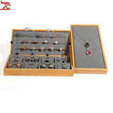 Bamboo Wood Pendant Jewelry Tray Earrings Bracelet Display