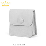 Microfiber Fabric Jewelry Storage Bag Mini Snap Button Cloth Bag