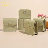 Microfiber Fabric Jewelry Storage Bag Mini Snap Button Cloth Bag