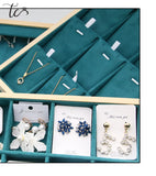 Green Jewelry Tray Ring Earring Organizer Drawers