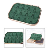 Dark Green Microfiber Jewelry Tray Display Case Box