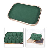 Dark Green Microfiber Jewelry Tray Display Case Box