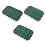 Dark Green Microfiber Jewelry Tray Display Case Box