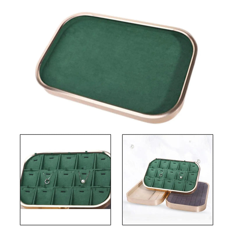 Dark Microfiber Jewelry Tray for Necklace Trinket