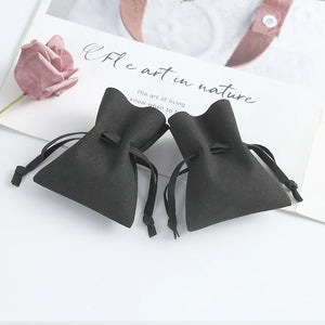 Microfiber Velvet Small Jewelry Gift Bags 7x8cm Drawstring Organizer Pouches