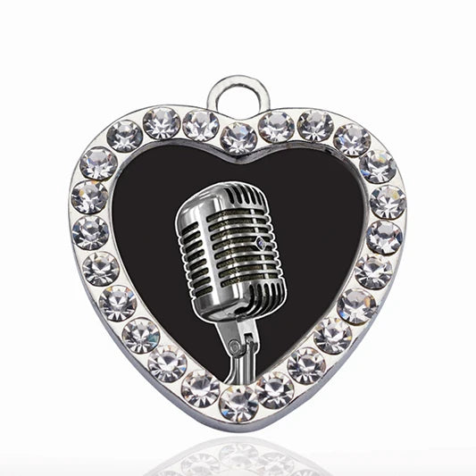 Microphone Circle Charm DIY Jewelry Necklace Bracelet Choker Making