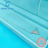 Zircon 925 Silver Pyramid Pendant Necklace Small Gift