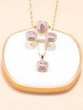 Middle East 18K Plated Square Zircon Bridal Jewelry Set