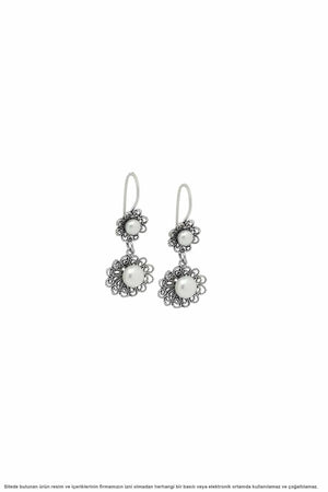 Midyat Silver Filigree Earrings with Pearl