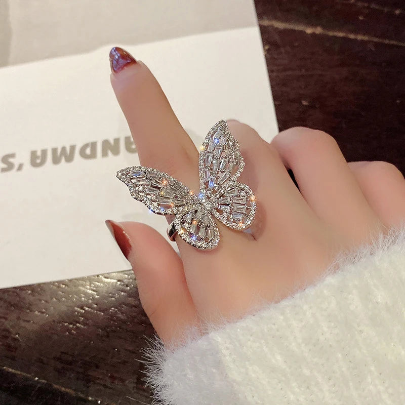 Milan Girls Butterfly Ring with Zircon Inlay