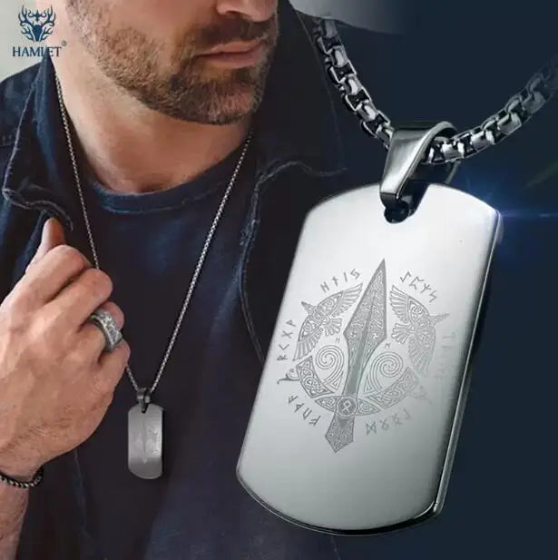 Military Army ID Dog Tags Tungsten Steel Name Necklace