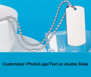 Military Army ID Dog Tags Tungsten Steel Name Necklace