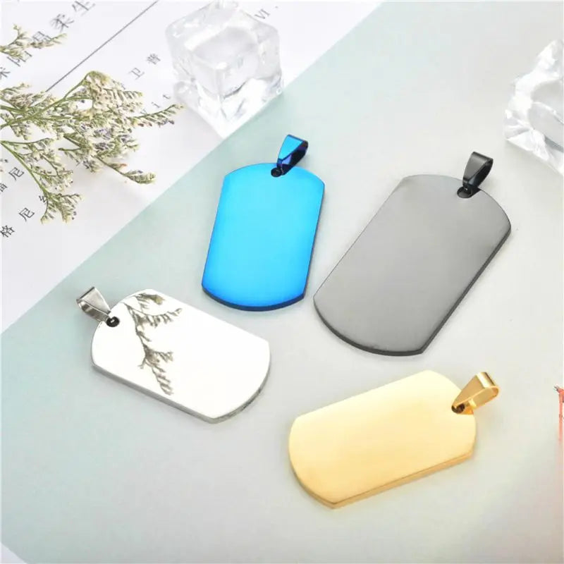 Military ID Stainless Steel Dog Tags Pendant