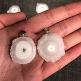 Milky Agates Slice Pendant Natural Crystal Agates Quartz Pendants