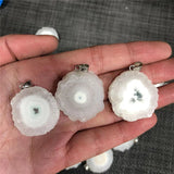 Milky Agates Slice Pendant Natural Crystal Agates Quartz Pendants