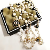 Mimiyagu Double Layer Pearl Necklace Elegant Party Jewelry