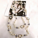 Colorful Pearl Camellia Necklace for Women