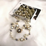 Colorful Pearl Camellia Necklace for Women