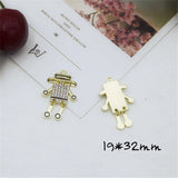 20pcs/lot Cartoon Animals Rabbit/Robot Alloy Charms DIY Jewelry Earring/Keychain
