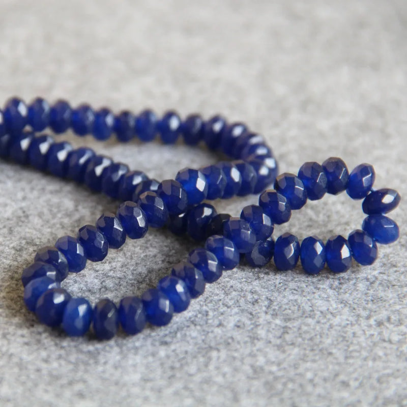 6*8mm Dark Chalcedony Beads Round Natural Stone 15inch