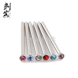 Surgical Steel 18G Gem Fishtail Nose Pin in Mixed Colors