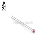 Surgical Steel 18G Gem Fishtail Nose Pin in Mixed Colors