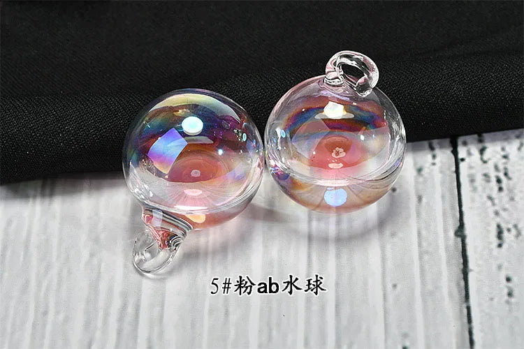 10pcs 25mm Water Core Geometry Glass Balls DIY Jewelry Earring Pendant Accessory