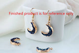 10pcs/lot Blu Resin Alloy Moon Floating Locket Charms