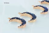 10pcs/lot Blu Resin Alloy Moon Floating Locket Charms