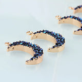10pcs/lot Blu Resin Alloy Moon Floating Locket Charms