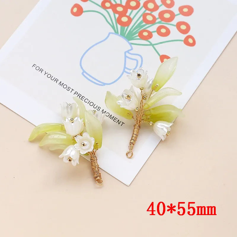 10pcs/lot Lily Tassel Copper Charms DIY Jewelry Accessory