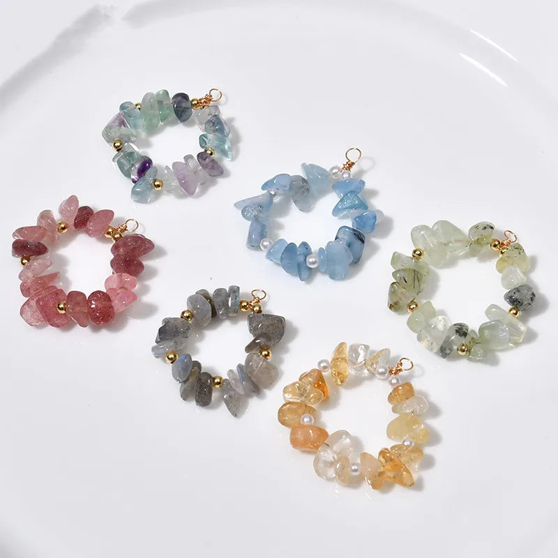 10pcs/lot Stone Decoration Copper Wire Charms DIY Jewelry Earring Accessory