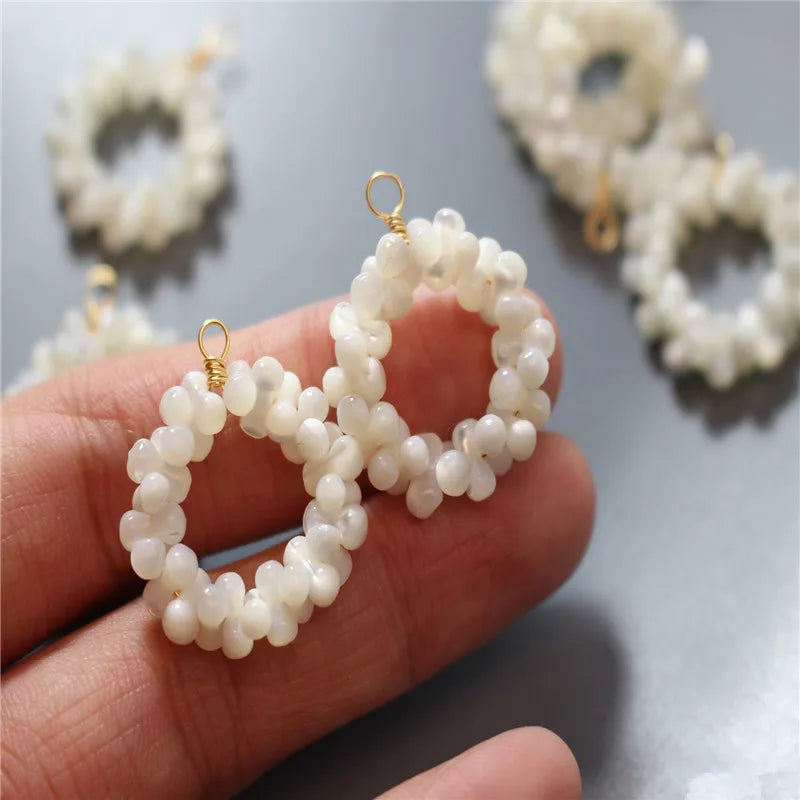 Shell Beads Decoration Copper Charms DIY Jewelry Earring Accessory