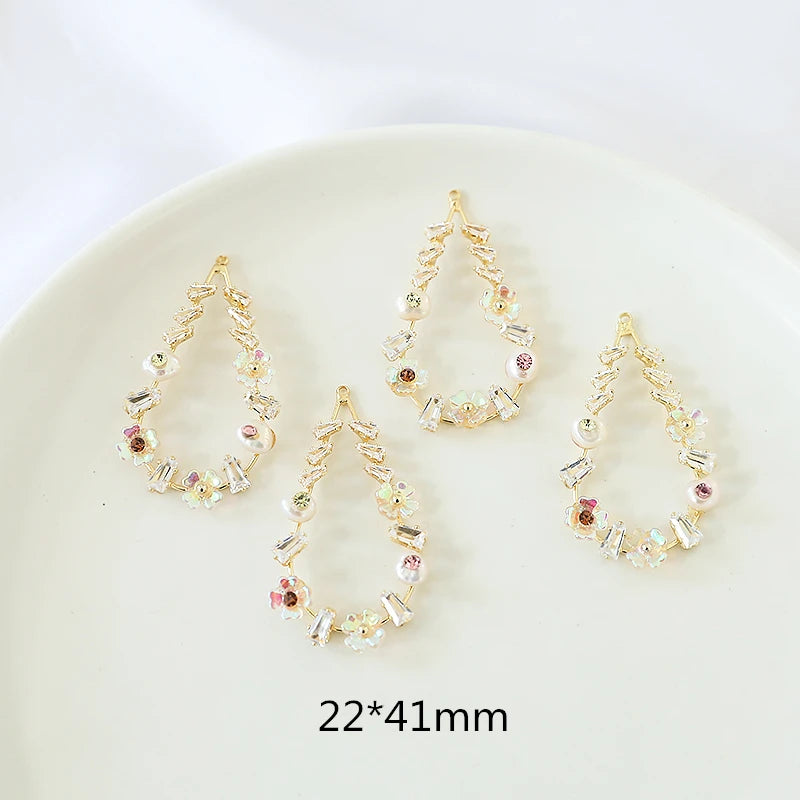 Water Droplets Zircon Decoration Floating Locket Charms DIY Jewelry