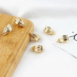 Cartoon 3D Rose Buds Copper Flowers Floating Locket Charms DIY Earring Pendant