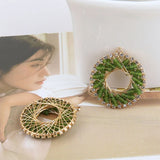 Round Geometry Copper Charms DIY Earring Accessory (12pcs/lot)