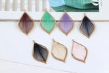 12pcs Cotton Core Charms Leaves Shape Alloy Floating Locket DIY Jewelry Making