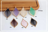 12pcs Cotton Core Charms Leaves Shape Alloy Floating Locket DIY Jewelry Making