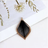 12pcs Cotton Core Charms Leaves Shape Alloy Floating Locket DIY Jewelry Making